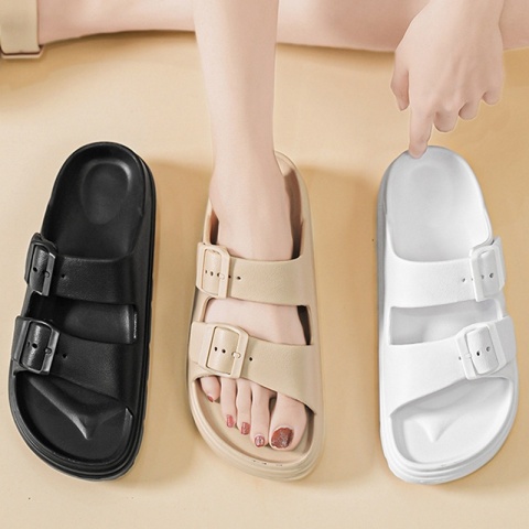Kidmi nowe letnie platformy kapcie damskie Outdoor podwójna klamra zdobione sandały antypoślizgowe oddychające buty na plażę z miękką podeszwą