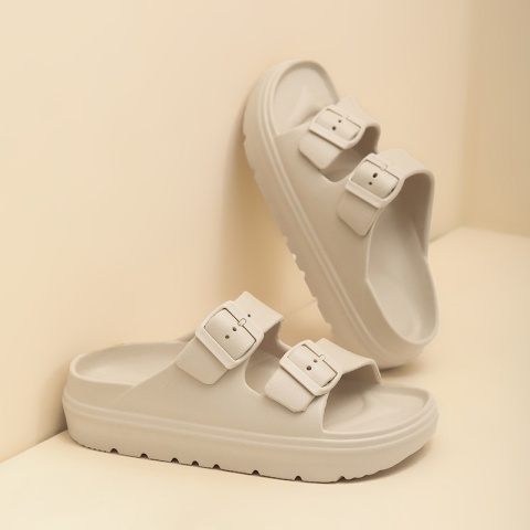Kidmi nowe letnie platformy kapcie damskie Outdoor podwójna klamra zdobione sandały antypoślizgowe oddychające buty na plażę z miękką podeszwą