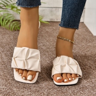 Sandały damskie modne letnie buty z kwadratową główką dla kobiet sandały na płaskim obcasie koreańskie kapcie letnie Sandalias De Mujer obuwie