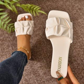 Sandały damskie modne letnie buty z kwadratową główką dla kobiet sandały na płaskim obcasie koreańskie kapcie letnie Sandalias De Mujer obuwie