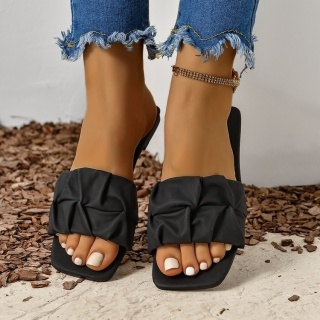 Sandały damskie modne letnie buty z kwadratową główką dla kobiet sandały na płaskim obcasie koreańskie kapcie letnie Sandalias De Mujer obuwie