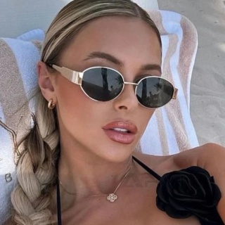 Modne owalne okulary przeciwsłoneczne damskie Trend w stylu retro Outdoor metalowe okulary przeciwsłoneczne wysokiej jakości klasyczne męskie okulary luksusowej marki gogle UV400