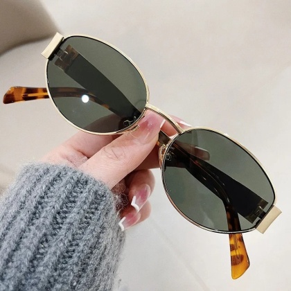 Modne owalne okulary przeciwsłoneczne damskie Trend w stylu retro Outdoor metalowe okulary przeciwsłoneczne wysokiej jakości klasyczne męskie okulary luksusowej marki gogle UV400
