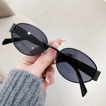 Modne owalne okulary przeciwsłoneczne damskie Trend w stylu retro Outdoor metalowe okulary przeciwsłoneczne wysokiej jakości klasyczne męskie okulary luksusowej marki gogle UV400