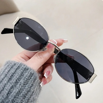 Modne owalne okulary przeciwsłoneczne damskie Trend w stylu retro Outdoor metalowe okulary przeciwsłoneczne wysokiej jakości klasyczne męskie okulary luksusowej marki gogle UV400