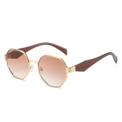 Nowe okulary przeciwsłoneczne w stylu retro moda damska wielokątna metalowa rama okulary przeciwsłoneczne męskie luksusowe marki projektant dekoracyjne okulary przeciwsłoneczne Uv400