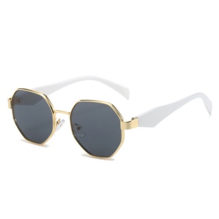 Nowe okulary przeciwsłoneczne w stylu retro moda damska wielokątna metalowa rama okulary przeciwsłoneczne męskie luksusowe marki projektant dekoracyjne okulary przeciwsłoneczne Uv400