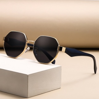 Nowe okulary przeciwsłoneczne w stylu retro moda damska wielokątna metalowa rama okulary przeciwsłoneczne męskie luksusowe marki projektant dekoracyjne okulary przeciwsłoneczne Uv400