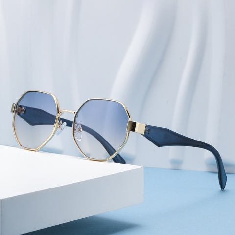 Nowe okulary przeciwsłoneczne w stylu retro moda damska wielokątna metalowa rama okulary przeciwsłoneczne męskie luksusowe marki projektant dekoracyjne okulary przeciwsłoneczne Uv400