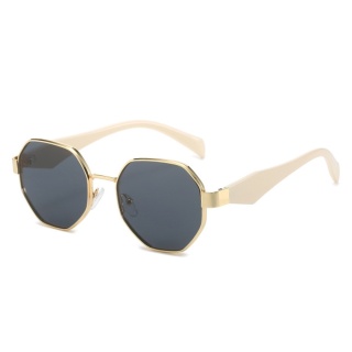 Nowe okulary przeciwsłoneczne w stylu retro moda damska wielokątna metalowa rama okulary przeciwsłoneczne męskie luksusowe marki projektant dekoracyjne okulary przeciwsłoneczne Uv400