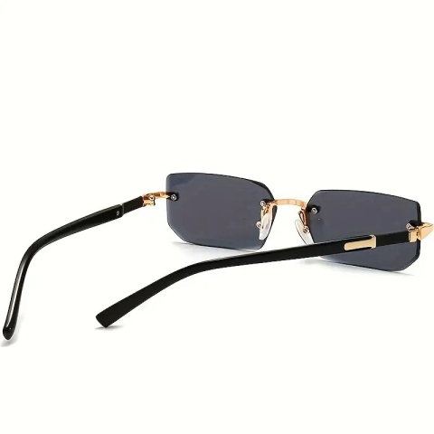 Okulary przeciwsłoneczne bez oprawek prostokąt moda popularne kobiety mężczyźni odcienie małe kwadratowe okulary przeciwsłoneczne dla kobiet mężczyzna letnie podróżowanie óculos