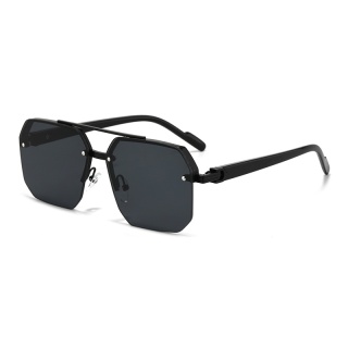 Oversize Retro podwójne mostki wielokątne kwadratowe metalowe męskie okulary przeciwsłoneczne moda gradientowe odcienie UV400 modne damskie okulary przeciwsłoneczne
