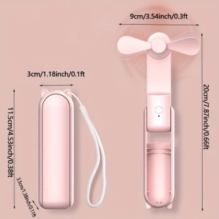 Przenośny mini wentylator, akumulator USB, 3-stopniowa regulacja prędkości, składany wentylator ręczny, odpowiedni dla kobiet, podróży, do użytku na zewnątrz