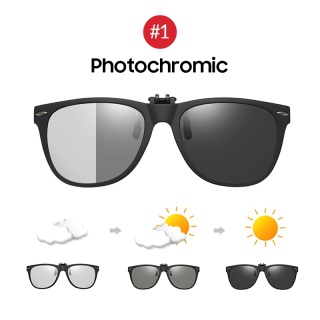 VIVIBEE męskie fotochromowe soczewki polaryzacyjne odchylane okulary przeciwsłoneczne damskie okulary przeciwsłoneczne do jazdy z klipsami 2025 popularny produkt