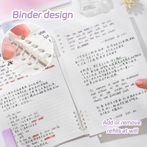 B5/A5 Notatnik z luźnymi kartkami 60 arkuszy Segregator w linie Kawaii Zestaw notatek Koreańskie artykuły papiernicze Szkolne artykuły biurowe Studenci piszą B5/A5 Notatnik z luźnymi kartkami 60 arkuszy Segregator w linie Kawaii Zestaw notatek Koreańskie artykuły papiernicze Szkolne artykuły biurowe Studenci piszą