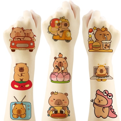 Dekoracje urodzinowe z kapybarą Balony Papierowa jednorazowa zastawa stołowa Kubek Talerz Baby Shower Dzieci Śliczne akcesoria imprezowe z kapybarą Zabawki