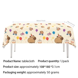 Dekoracje urodzinowe z kapybarą Balony Papierowa jednorazowa zastawa stołowa Kubek Talerz Baby Shower Dzieci Śliczne akcesoria imprezowe z kapybarą Zabawki