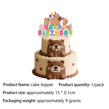 Dekoracje urodzinowe z kapybarą Balony Papierowa jednorazowa zastawa stołowa Kubek Talerz Baby Shower Dzieci Śliczne akcesoria imprezowe z kapybarą Zabawki