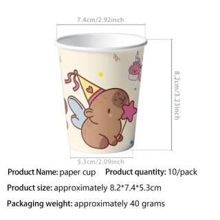 Dekoracje urodzinowe z kapybarą Balony Papierowa jednorazowa zastawa stołowa Kubek Talerz Baby Shower Dzieci Śliczne akcesoria imprezowe z kapybarą Zabawki