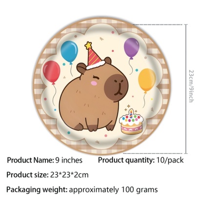 Dekoracje urodzinowe z kapybarą Balony Papierowa jednorazowa zastawa stołowa Kubek Talerz Baby Shower Dzieci Śliczne akcesoria imprezowe z kapybarą Zabawki