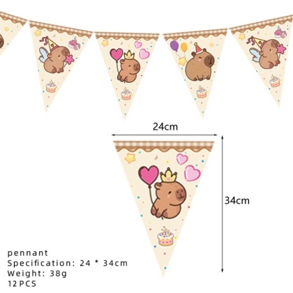Dekoracje urodzinowe z kapybarą Balony Papierowa jednorazowa zastawa stołowa Kubek Talerz Baby Shower Dzieci Śliczne akcesoria imprezowe z kapybarą Zabawki