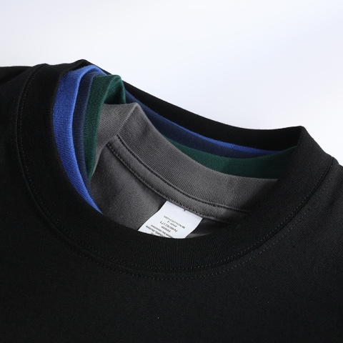 Ciężki t-shirt z okrągłym dekoltem z czystej bawełny z krótkim rękawem luźny jednolity kolor biały t-shirt męski i damski dolna koszula jednolity kolor