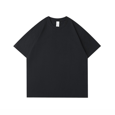 Ciężki t-shirt z okrągłym dekoltem z czystej bawełny z krótkim rękawem luźny jednolity kolor biały t-shirt męski i damski dolna koszula jednolity kolor