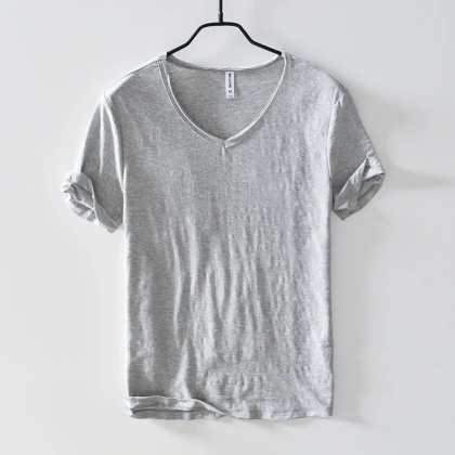 Letnie nowe 100% bawełniane koszulki na co dzień Odzież męska Oddychający, wąski i cienki podkoszulek Streetwear B201A