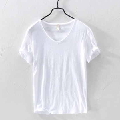 Letnie nowe 100% bawełniane koszulki na co dzień Odzież męska Oddychający, wąski i cienki podkoszulek Streetwear B201A