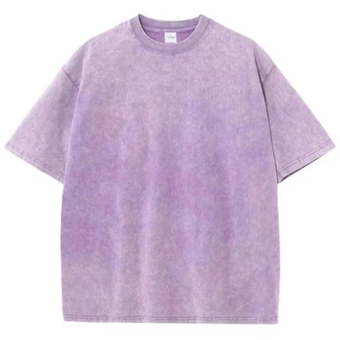 Męska damska koszulka z krótkim rękawem w stylu retro American Style, ciężka, jednolita, letnia, modna, sprana, postarzana, oversize.