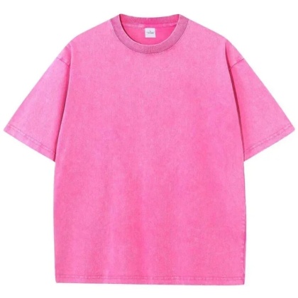 Męska damska koszulka z krótkim rękawem w stylu retro American Style, ciężka, jednolita, letnia, modna, sprana, postarzana, oversize.
