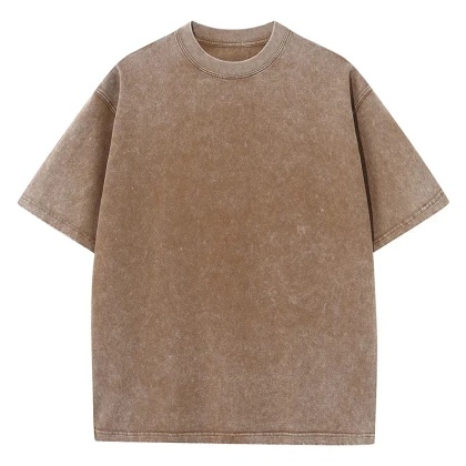 Męska damska koszulka z krótkim rękawem w stylu retro American Style, ciężka, jednolita, letnia, modna, sprana, postarzana, oversize.