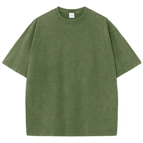 Męska damska koszulka z krótkim rękawem w stylu retro American Style, ciężka, jednolita, letnia, modna, sprana, postarzana, oversize.