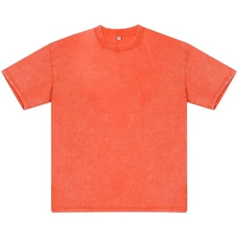 Męska damska koszulka z krótkim rękawem w stylu retro American Style, ciężka, jednolita, letnia, modna, sprana, postarzana, oversize.