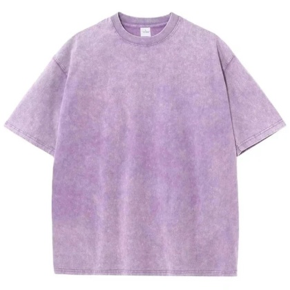 Męska damska koszulka z krótkim rękawem w stylu retro American Style, ciężka, jednolita, letnia, modna, sprana, postarzana, oversize.