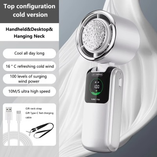Wentylator ręczny Turbo Cooling 350000 RPM Mini USB Akumulatorowy Składany Wentylator 5 Prędkości Przenośny na Zewnątrz Podróże Biuro Kemping